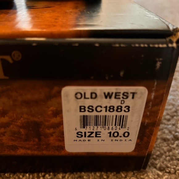 Old West Kids Red and Tan Western Pull-On Boots - Picture 2 of 2